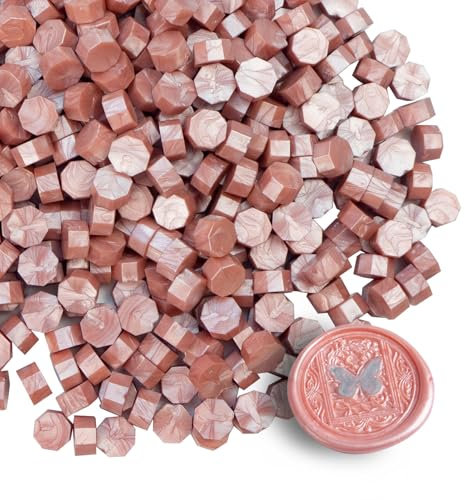 Perles de Cire à Cacheter Tomgenrine - Lot de 520 Perles Or rose | Pour Lettres Élégantes,Cartes de Vœux,Bouteilles de Vin & Créations Artistiques | Décoration Événementielle et Projets DIY