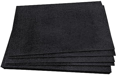 Jtnohx 2mm Steife Filzplatten, Dicke Filzstoff zum Basteln, 12pcs 17,78×28,7cm Filz Quadrate für Kunsthandwerk, Farbe Filz für Kissen und Polsterung (Schwarz)