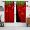 Gardinen Weihnachten Rot, Uiiooazy Vorhänge Grün Blätter Thermovorhang Blickdicht Polyester Vorhang Verdunkelungsvorhänge mit Ösen für Schlafzimmer Wohnzimmer Kinderzimmer Balkon, 2er Set, 140Bx225Hcm
