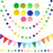 3 Stück Bunte Filzkugeln Girlanden Pompons zum Basteln mit 60 Stück Pompom, Filzkugeln Mobile Pompom Girlanden zum Deko Kinderzimmer Geburtstagsfeier