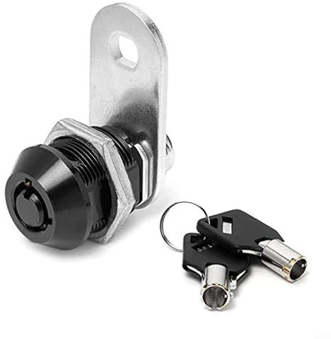 DAZZLEEX Cerradura de leva tubular, cerradura de leva tubular de 33 mm, tamaño de cerradura para máquinas y casilleros con 2 llaves