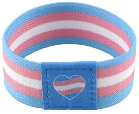 Pinstant Transgender Trans LGBTQ Pride Rights Flag Gay Lesben Queer Rainbow LGBTQ 18 cm Reversible Stretch Wristband Wristband Bracelet Elastic Strap