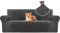 CYCMACO Housse De Canape Velour 3 Places, Housse Canape Extensible avec Accoudoirs, Universelle Sofa Cover Antidérapante, Protection Couvre Canapé Anti Poils Animaux, Lavable, Gris