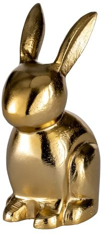EGLO LIVING Osterdeko Hase Vohilava, Deko Figur Ostern Frühling, Frühlingsdeko Osterhase, Elegante Tischdeko, Osterfigur aus Aluminium in Gold, 17,5 cm