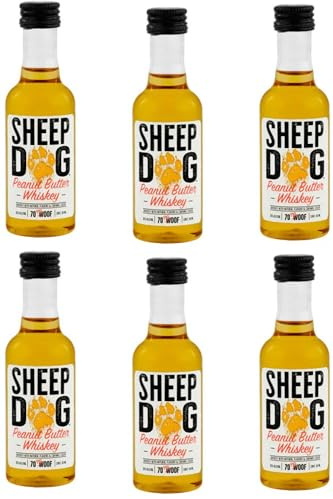 Sheep Dog Peanut Butter Whiskey Liqueur 5cl Pack of 6 | Miniature Alcohol | All Occasion Gift
