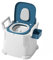 Chaise Pot de Chambre Adulte, Cadre de Sécurité WC, Accoudoir Toilette Personne Âgée, Siege Percée, Chaise de Toilette HandicapéAccoudoirs Amovibles, Bleu, Matériel PP
