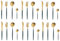BISDARUN Stainless Steel Coloured Handles Cutlery with Matt Polish Unusual Flatware Set Funky Kitchen Forks Knives and Spoons Service for (Green Gold 4-Piece Cutlery Set, 6 Person(6 Set))
