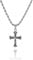 JVillion Glänzendes Iced Out Kreuz-Anhänger Halskette Silber Herren, Streetwear Modeschmuck 3mm Twisted Rope Kette, Edelstahl, 50-60cm, Wasserfest & Nicht-Abfärbend (50)
