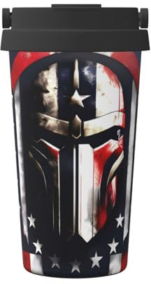 Isolierter Kaffeebecher mit USA-Flagge, Edelstahl mit Ein-Klick-Deckel, hält Getränke stundenlang heiß oder kalt, perfekt für Kaffee