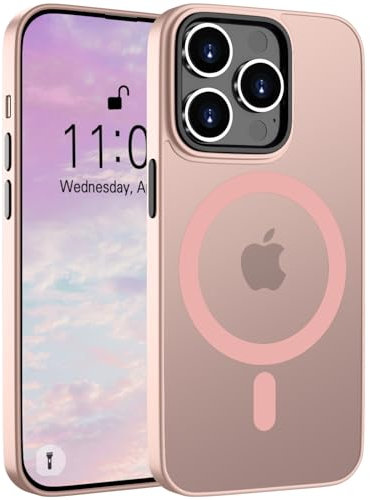 Andwing für iPhone 11 Pro Hülle Magnetisch [Kompatibel mit MagSafe] Matt Anti-Fingerprint Schutzhülle – Stoßfest Militärstandard (MIL-STD-810G), Ultradünn & rutschfest für iPhone 11 Pro-Rosa