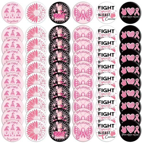 Lot de 60 Épingles à Ruban Rose en Satin pour la Sensibilisation au Cancer du Sein - Broches avec Ruban et Épingle à Nourrice, Badges de Bouton