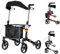 DIVID® Rollator aus Aluminium in 3 Farben 1002 B, Leichtgewicht ideal für Reisen, klappbar, Höhenverstellbar, Gehwagen,Gehhilfe, Praktische Tragetasche, Reflektoren (Schwarz)