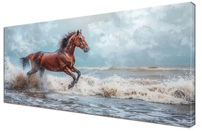 Peinture par Numéros Adultes cheval, Peinture Numero Adulte animal Kit de Peinture au Numéro Grand Format 80x160 cm Loisirs Créatifs Adultes Peinture à l'huile DIY,Peinture Acrylique Sans Cadre Y6-159