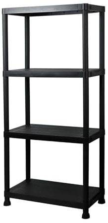 DMD Collective – 4-Tier Shelving Unit, Heavy Duty Storage Rack – Storage Shelves 80kg Max Capacity, Racking Shelving Unit Warehouse, Garage, Shed, and Workshop