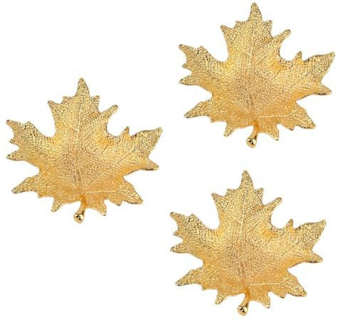 SAFIGLE 3pcs Mini Jewelry Tray Display Plate Trinket Storage Dish Organizer for Home Maple Leaf Design for Earrings and Hair Accessories for Weddings Anniversaries and Birthdays