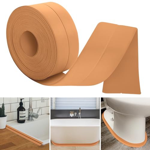 Plinthe PVC Souple, Plinthe Souple Autoadhésive 35mm x 10m, Plainte Adhesive PVC, Plinthe Adhesive, Angle Plinthe Cuisine, Baguette Finition PVC Convient pour Cuisine et la Salle de Bain (Marronclair)