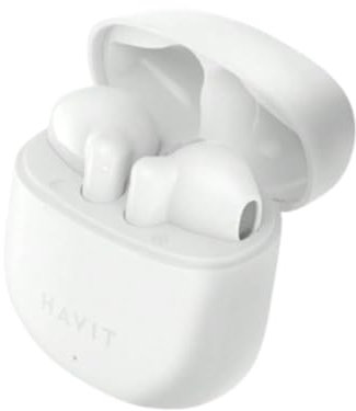 Havit TWS Auriculares In-Ear Inalámbricos TW976 (Blanco) - Bluetooth 5.3, Tiempo de reproducción 5H, Tiempo de conversación de 3,5 h, Carga Tipo C, Sonido de Alta Calidad, Ajuste Cómodo, Perfecto para