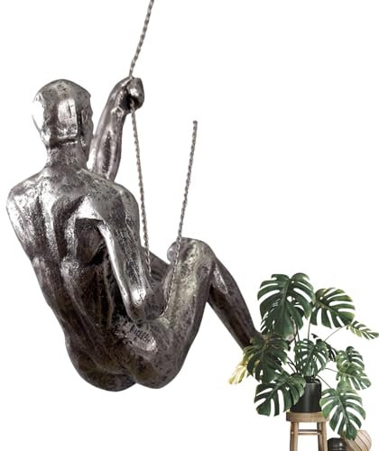 Generisch Kletterfigur Deko, Klettermann Wandskulptur, Kletternde Männer Kletter Figuren Deko, Klettern Männer Wand Deco, Aus Harz, Kletterfigur Am Seil Für Kunst, Heimdekoration