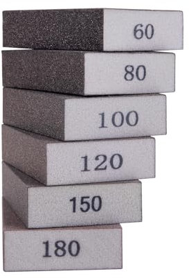 6pcs Sanding sponges,Sanding Blocks 6 Grits(60-80-100-120-150-180),Flexible Sanding Block for Metal,Sanding Blocks for Walls,Wood Sandpaper,Sandpaper for Wood,Hand Sanding Block,Sandpaper for Wood
