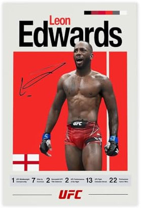 fsgfod Leon Edwards Poster auf Leinwand, Schlafzimmer, Dekoration, Landschaft, Büro, Raumdekoration, Geschenk, 50 x 75 cm