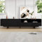 HAINEW Mobile TV basso con 2 ante e 2 cassetti, moderno da 200 cm, con 2 scomparti aperti e gambe in metallo, 200 x 40 x 51 cm (nero)
