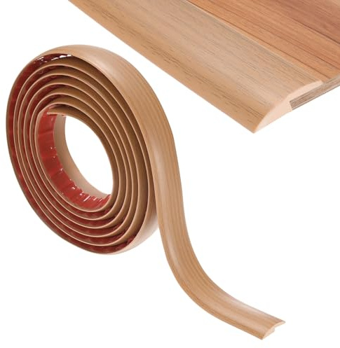 M METERXITY Floor Transition Strip Self Adhesive, 9.84FT PVC Transition Strips Suitable for Door/Tile/Floors Heights Within 1/5Inch(5mm), Carpet Edging Trim Strip [Yellow Oak]