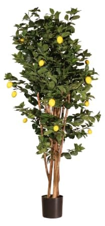 naturing monde Árbol Artificial Limonero 180 cm | Planta Artificial con Tronco Natural y Frutos Realistas en Maceta | Planta Decorativa Interior para Salón, Oficina y Recepción