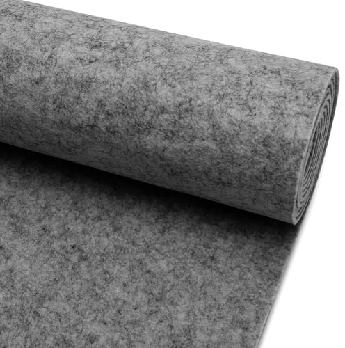 Filzrolle Filzstoff - 40cm x 250cm x 3mm Bastelfilz,Filzstoff Meterware,Dunkelgrau Filzmatte,Filz Meterware,Filzmatten zum Zuschneiden für DIY Handwerken Dekoration Filzunterlage,Untersetzer