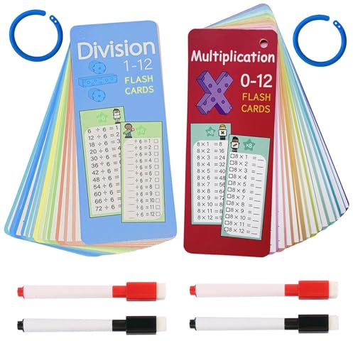 30 1x1 Lernen Spiel mit 2 Abwischbaren Stiften Mathe Spiel Karteikarten