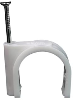 Half Clamp J-Hook with Nail, Round Cable Wire Clips White 4-12mm Pack Of 100 Pcs(Round 5mm 100pcs)
