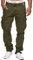 Indicode Herren William Cargohose aus Baumwolle m. 7 Taschen inkl. Gürtel | Outdoorhose Army, XXL
