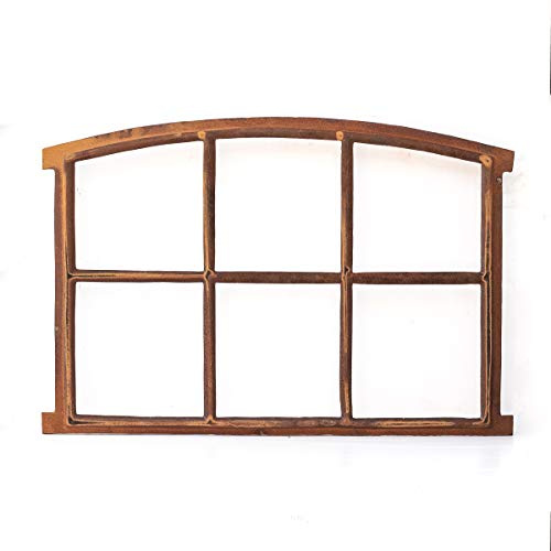 Antikas | Eisenfenster mit Stichbogen | 60 x 83 cm | Stallfenster in antiker Form