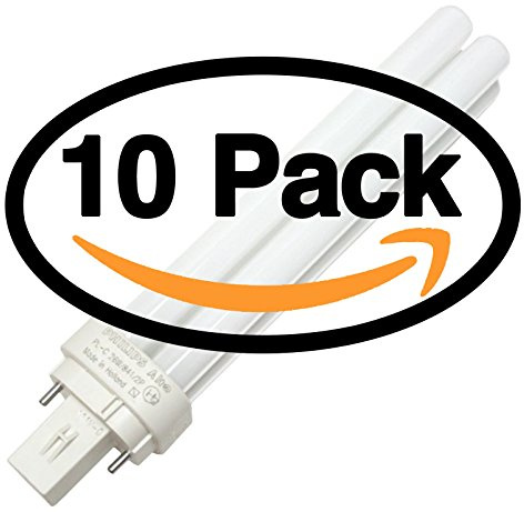 (10 Pack) Philips 383240 PL-C 26W/841/2P/ALTO 26 Watt 2 Pin Double Tube CFL Compact Fluorescent Light Bulb G24d-3 Base 26W 4000K Alt to PL-C 26W/841 F26DBXT4/SPX41 CF26DD/841 CFQ26W/G24d/841
