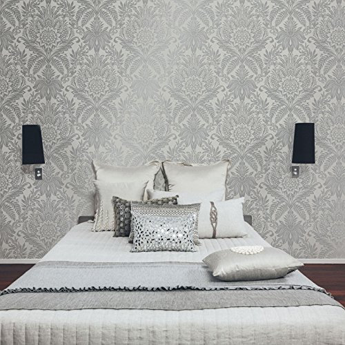 Crown Wallcoverings Signature Foil - Damask - M1388 - Wallpaper