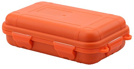 Survival Storage Box Outdoor Survival Storage Box Plastic Shockproof Waterproof Container Airtight Case Carry Box for Outdoor Activities Travel or Home Use 2 Colors 2 Sizes(Orange L)