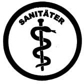 2 Rettungsdienst Feuerwehr Helmaufkleber Aufkleber Äskulapstab SANITÄTER SCHWARZ