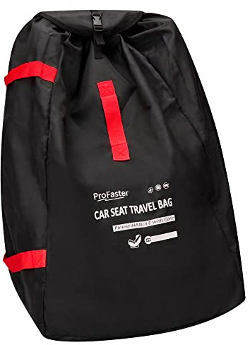 ProFaster Autositz Reisetasche Rucksack für Flugreisen - Karfast Universal Kleinkind Autositz Tor Check Tasche Abdeckung für Flugzeug, Faltbar mit Tasche, Schwarz