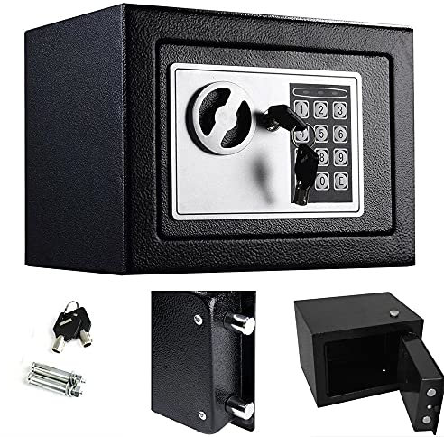 Coffre-fort à clé et mot de passe de haute sécurité en acier robuste avec serrure à clavier, boîte numérique avec clés pour argent