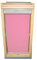 Sichtschutz-Rollo für VELUX Dachfenster für TYP GGL/GPL - 606 oder S06 - Farbe rosa - mit BLENDE und Haltekrallen - KLICK Montage