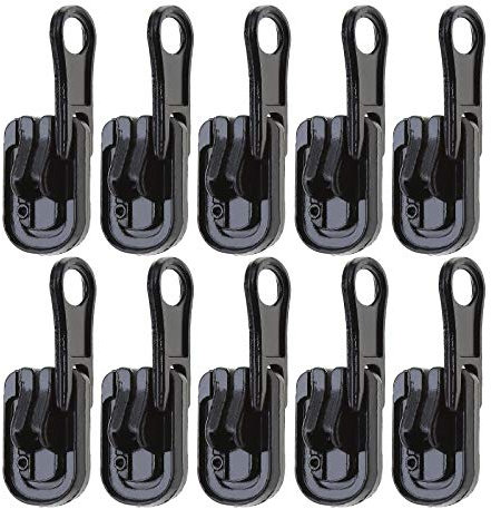OTOTEC 10Pcs Black 5# Zippers Replacement Reversible Pulls Sliders Zips with U-shape Stop Kit for Outdoor Tents 37x12mm