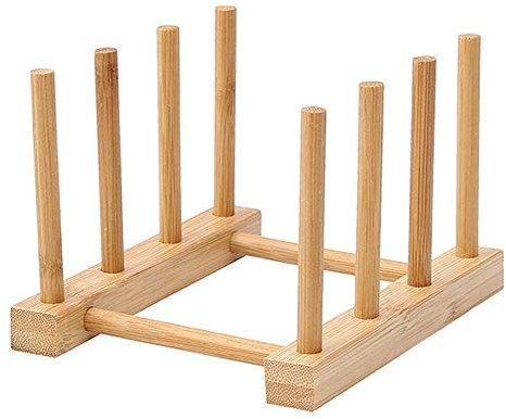 CANRNYACBZ Escurreplatos De Cocina Soporte De Plato De Madera Escurridor De Plato Cocina Plato Plato Tapa Organizador para Platos Cuencos Tazas Tapas Ollas Tablas Cortar Libros 3 Ranuras