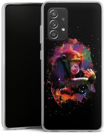 DeinDesign Silikon Hülle kompatibel mit Samsung Galaxy A52 5G Case transparent Handyhülle AFFE Farbe bunt