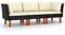vidaXL Gartensofa 3-Sitzer mit Kissen Sofa Lounge Gartenmöbel Garten Garnitur Sitzgruppe Gartenset Couch Ecksofa Mittelsofa Schwarz Poly Rattan