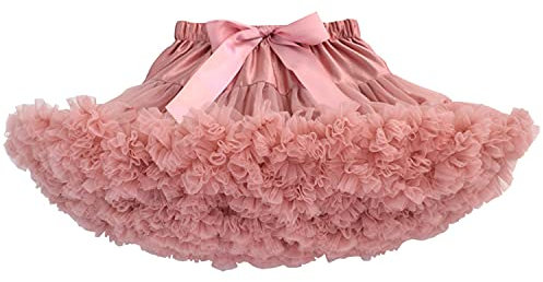 Alunsito Baby Girl Tulle Skirt Fluffy Petticoat for Girls Kids Tutu Skirt Ballet Pettiskirt for Little Girl Beansand Pink M 5-7 Years