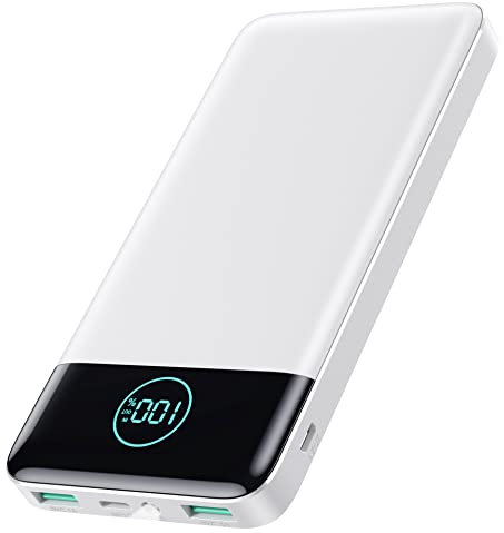 AXNEB Power Bank 13800mAh,Ultra Sottile & Leggero Caricatore Portatile con Display LCD,3A PD USB C Ingressi&Uscite Powerbank con Torcia LED Batteria Esterna per iPhone Samsung Huawei Xiaomi ECC