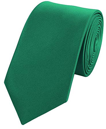 Fabio Farini - Herren Krawatte 6cm Breite einfarbig - elegante Unifarben Männer Schlipse für Arbeit Business Anzug Büro Grün Grün