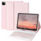 Funda con Teclado para iPad Air 5ª y 4ª Gen 10.9 2022/2020, Funda con Portalápices para iPad Pro 11 2022/2021/2020/2018, Funda con Teclado QWERTY Español BT Inalámbrico Magnético Desmontable(Rosado)