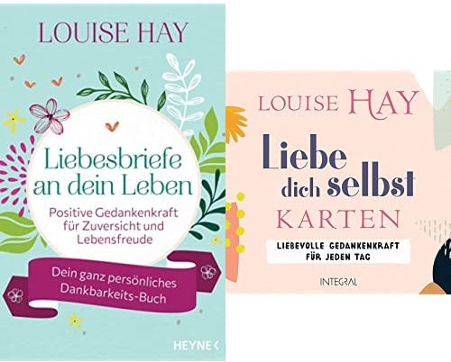 Louise Hay-Set: Dankbarkeitsbuch Liebesbriefe an dein Leben: Positive Gedankenkraft für Zuversicht und Lebensfreude + Liebe dich selbst-Karten: 64 Affirmationskarten