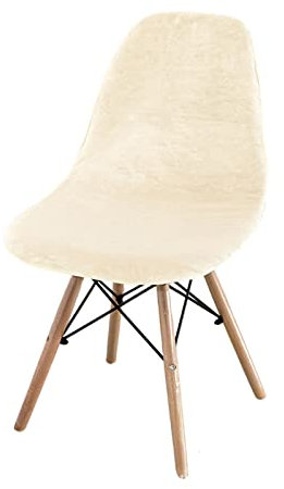 FANSU Luxus Samt Schalenstuhl Bezug Stuhlhussen 1/2/4/6er Set Strech Stuhlbezug Esszimmerstühle Bezug Abnehmbar Waschbar Stuhlbezüge Küchenstühle Husse für Wohnzimmer Büro (Beige,4 Stück)
