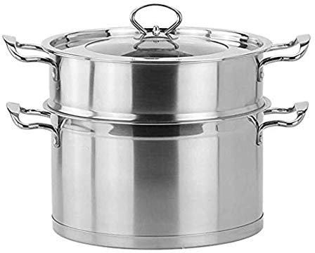 REJOON Stainless Steel Steamer， Pan Set Double Layer Food Cooking Steamer Pot Induction Hob Gas Universal